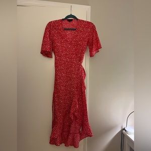 ASOS Wednesday’sGirl red and white flowered midi dress